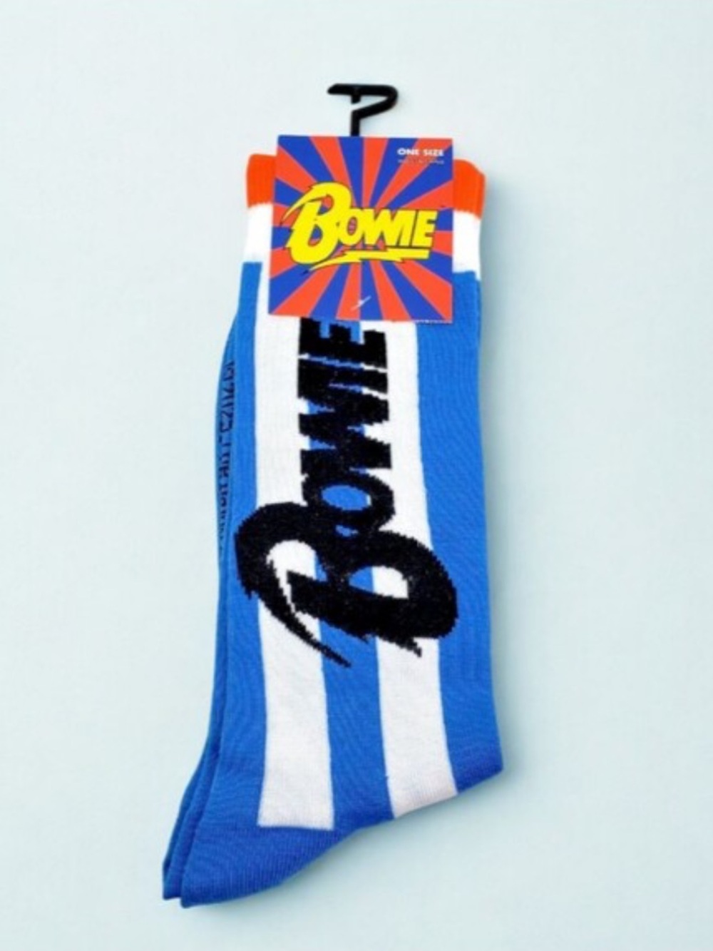 David Bowie Lightning Bolt Crew‎ Socks Official Merch Gift One Size US 7-12 NWT